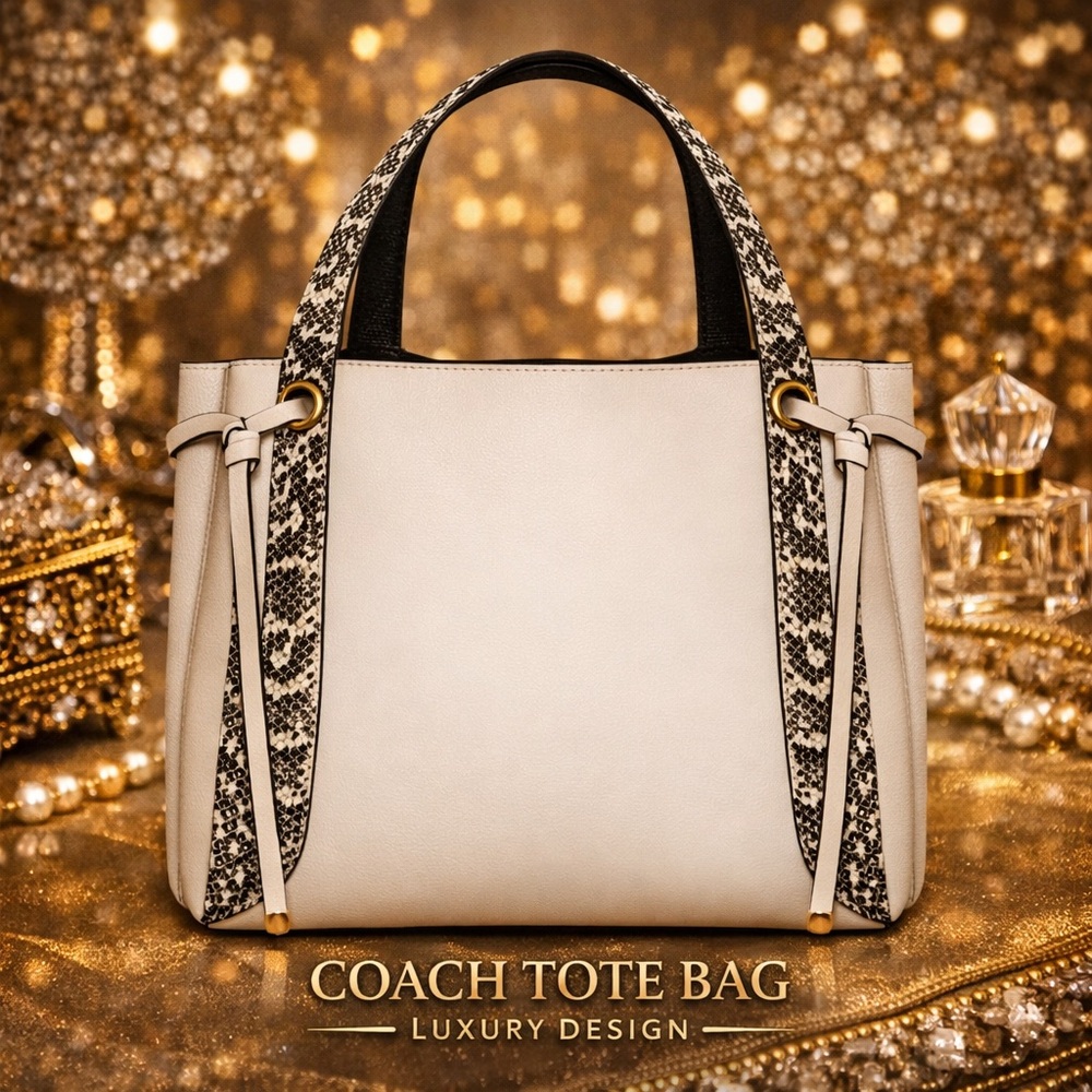 Coach Harmony Hobo 33 in Chalk and Snakeskin